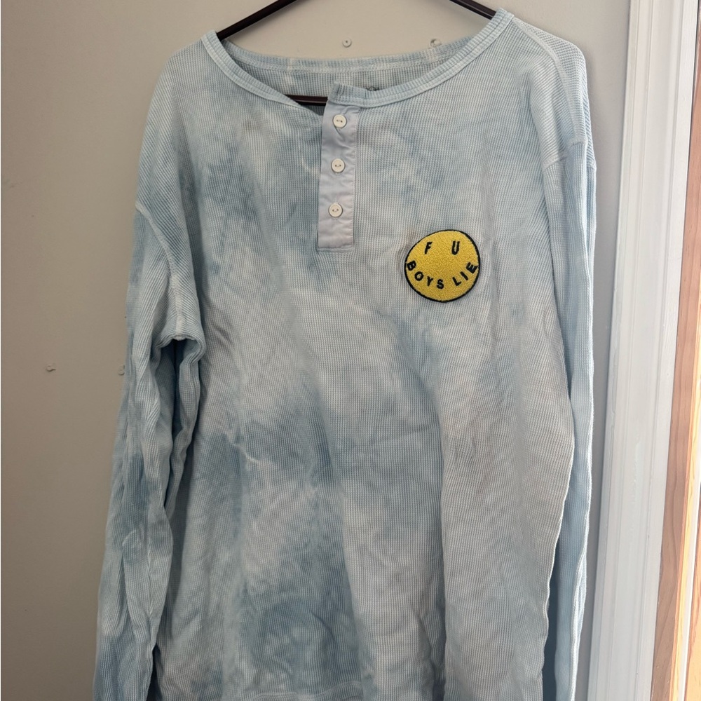 Boys Lie Blue and Yellow Long Sleeve Tee